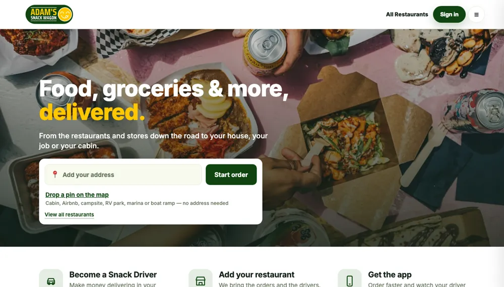 Adam's Snack Wagon website